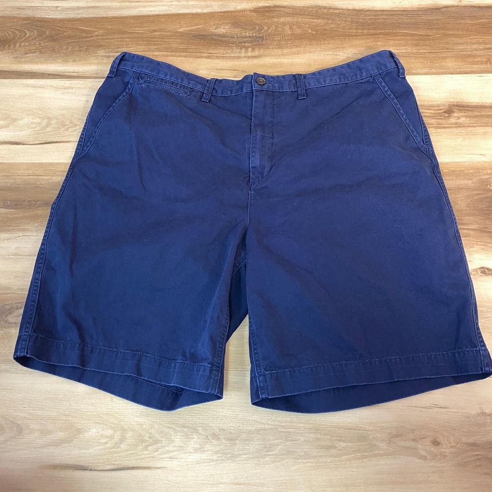 Polo Ralph Lauren Shorts Mens 42 Relaxed Fit Navy Blue Cotton Twill Chino